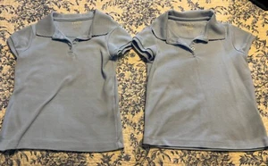 NWT Girl's Size 6 XS Light Blue Izod Schoolwear Short Sleeve Shirts (2) - Picture 1 of 3