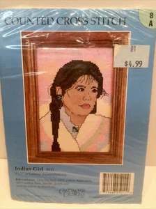 Kit punto de cruz contado “Indian Girl” 5011 Candamar 5 x 7 - Imagen 1 de 3