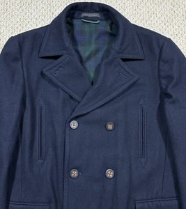 LRL Ralph Lauren Big Boys Double Breasted Peacoat Size 20R Dark Navy Wool Blend - Picture 1 of 15