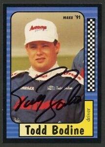 Todd Bodine #203 signed autograph auto 1991 Maxx NASCAR Racing Trading Card