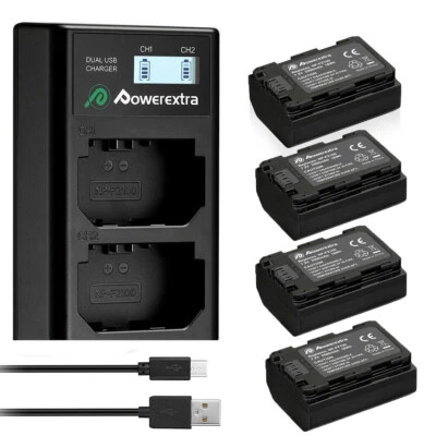 POWEREXTRA 2500mAh NP-FZ100 Li-ion Battery / LCD Charger For Sony A9 A7 III A7R III DSLR US