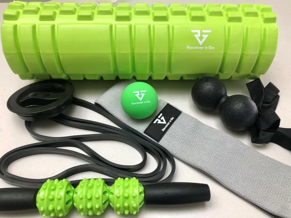 6 in 1 Foam Roller Recovery Kit 44cm, Massage, Exercise Bands, Resistance Bands - image 1 of 4