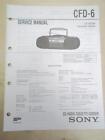 Sony Servicehandbuch ~ CFD-6 CD Kassetten-Corder Ghettoblaster ~ Original ~ Reparatur