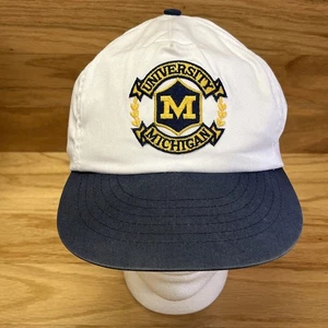 University Of Michigan Wolverines Hat Vintage Snapback Embroidered Spellout Cap - Picture 1 of 10