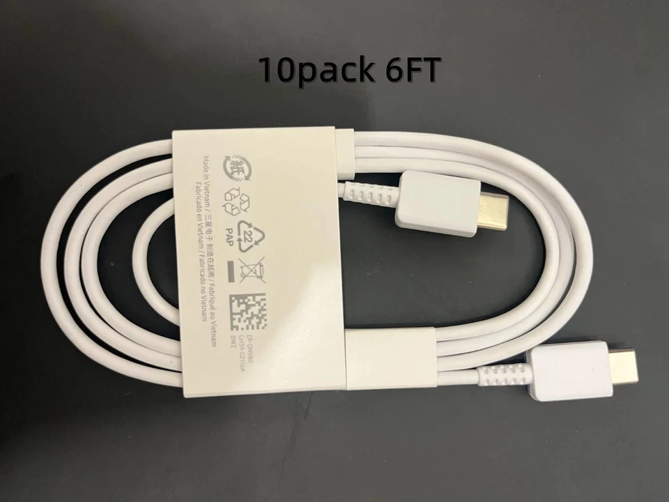 5x Original EP-DW767JBE Samsung Galaxy S24 S23 S22 S21 5G USB-C 6FT Charge Cable