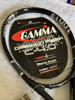 NOS Gamma Diamond Fiber C-4.0 Midplus 105 Tennis Racket – 4 1/2 VST Muscle Beam - Image 1 of 4