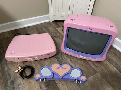 Disney Princess TV DT-1900-P 19" Rosa Vintage, Sin Control Remoto Reproductor de DVD atascado Foto 1 de 4