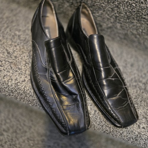 Steve Madden Casual Shoes Men\'s Size 11 Black Leather Slip On Square Toe Loafers Amazon.com | Madden mens Trace loafers shoes, Black, 7 US  main image 4