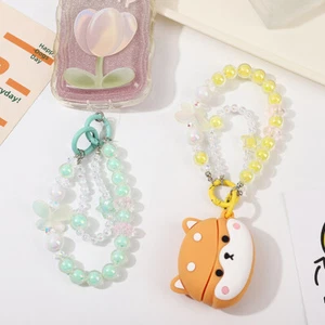 Double Korean Fashion Butterfly Phone Charm Beaded Chain For Phone - Zdjęcie 1 z 15