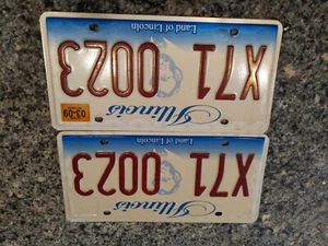 Expired 09 Illinois LAND OF LINCOLN  License Plate Pairs X71 0023 - Picture 1 of 9