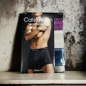 Calvin Klein Classic Fit Microfiber Stretch Boxer Briefs Men’s Large 3 Pack NEW - Picture 1 of 7