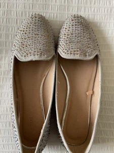 ✨ Stone Glitter Gem Loafers Size 5.5 /EU 38.5 Flat Shoes Barely Worn Sparkly - Picture 1 of 6
