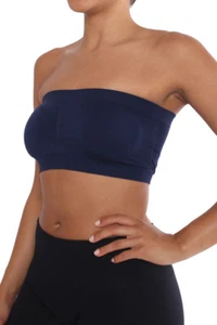 Padded Bandeau Bra Top Stretchable Spandex One Size Regular - Picture 1 of 30