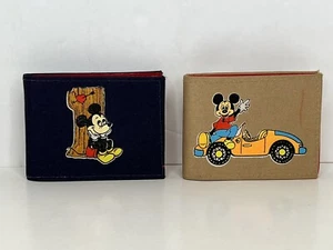 2 Vtg Bi-Fold Wallets Walt Disney Productions Mouse Power Car Tree Hong Kong  - Picture 1 of 6