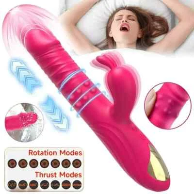 Consolador vibrador giratorio de empuje para conejo punto G masajeador de clítoris juguetes sexuales para mujeres Foto 1 de 4