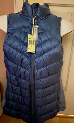 New  Womens Tangerine Lightweight Active Down Puffer Vest Running Blue M Nylon - Image 1 of 4