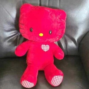 2011 Limited Edition Build A Bear Sanrio Red Gingham Hello Kitty Plush - NO BOW - Picture 1 of 5