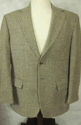 NUEVO Abrigo Deportivo Orvis Tostado y Gris Glen Cuadros Lana de Cordero y Merino 40S EE. UU. Foto 1 de 4