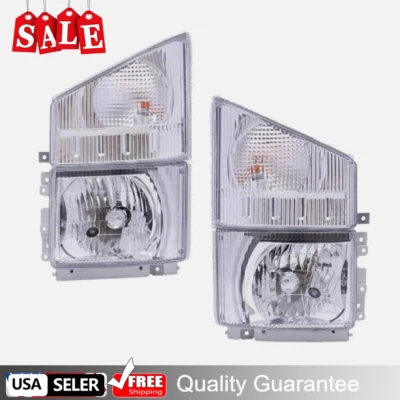 Pair Headlights Left Right Corner Lamps Fit 2008-2020 ISUZU NPR NPR-HD NQR NRR - Image 1 of 4