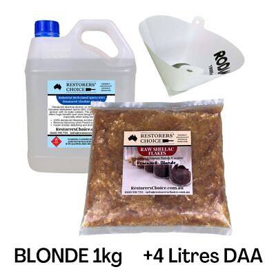 Shellac & Denatured Alcohol Combo Dewaxed Blonde For French Polishing 1kg & 4L • 115$