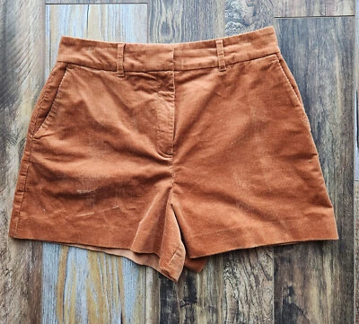 Boden Corduroy High Waist Short Zip Pocket Stretch Cotton Blend Brown Women's 8 - Image 1 of 4