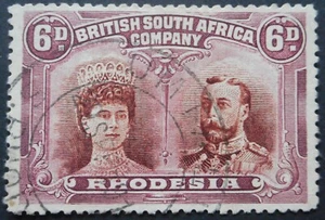 Rhodesia Double Head Six Pence with UMTALI (DC) postmark - Picture 1 of 1