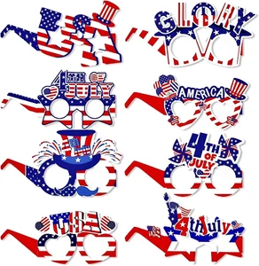 4Th of July Party Accessories American Flag Sunglasses Red White and Blue USA Gl - Picture 1 of 12