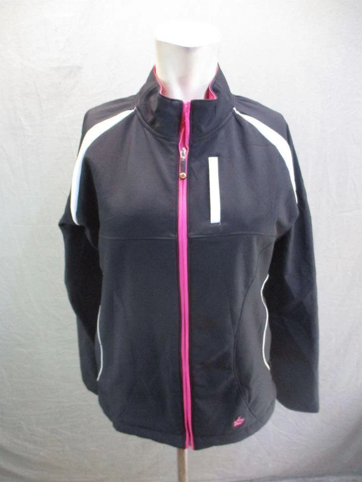 Chaqueta deportiva Bolle talla M para mujer negra/rosa cremallera completa activa manga larga 7W093 Foto 1 de 4