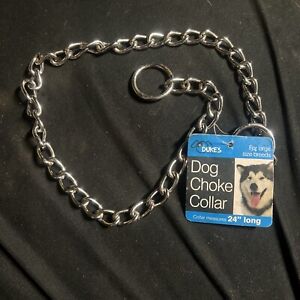 Dukes DOG. Training Choke Chain Collar Metal 24"
