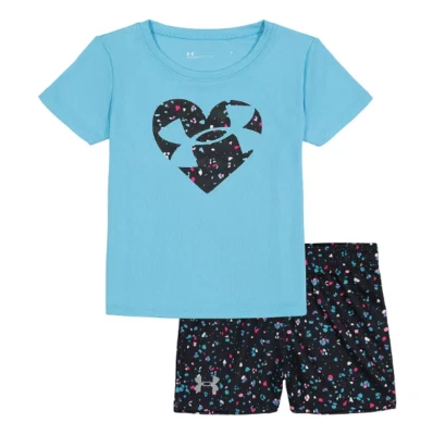 Nuevo conjunto de camisas y pantalones cortos Under Armour para niñas pequeñas elige talla y color precio de venta sugerido por el fabricante 38 USD Foto 1 de 3