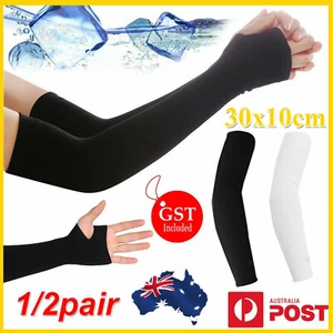 UV Protection Cooling Arm Sleeves With Hand Cover Outdoor UPF 50 Sun Sleeves AU - Picture 1 of 13