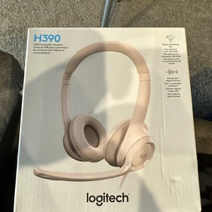 Logitech H390 USB Wired Headset - Rose Pink - Picture 1 of 7