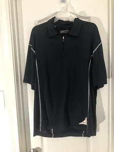 NIKE Polo Shirt Mens Medium Navy Blue White 1/4 Zip NikeFitDry - Picture 1 of 5