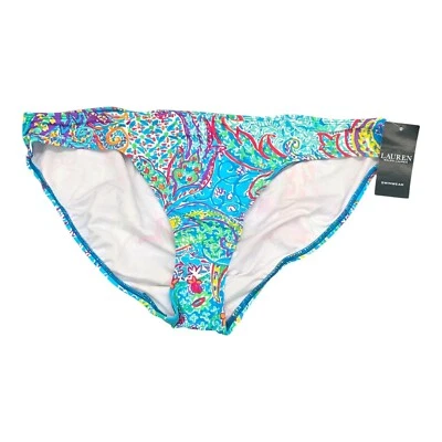Ralph Lauren Printed Hipster Swim Bikini Bottom Paisley Size 14 Floral Swimwear - Image 1 of 4