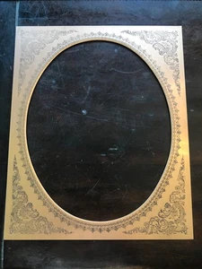 Vintage Oval Gold Metal Embossed 11x9 Frame Insert Mat - Picture 1 of 4