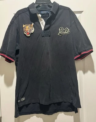 Camisa polo masculina Ralph Lauren vintage tigre tamanho GG - Imagem 1 de 4