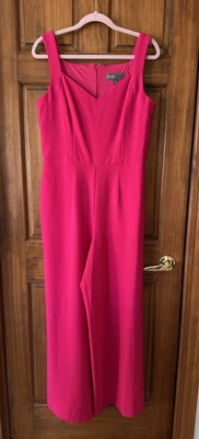 DONNA RICO Women's Jumpsuit Wide Leg V Neck Sleeveless Pink Sz 12 - Image 1 of 4