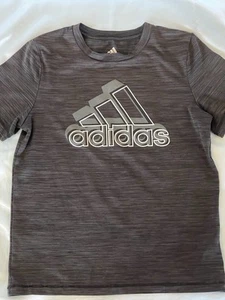 ADIDAS gray short sleeve athletic shirt top kids youth boys size XS 7 climalite - Picture 1 of 5