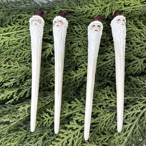 Vintage Hand Painted ICICLE SANTA Ornaments Ceramic Christmas Set of 4 - Bild 1 von 4