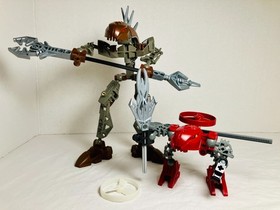 LEGO Bionicle 8587 Rahkshi Panrahk (No Kraata) & 4877 Rahaga Norik + Spinner