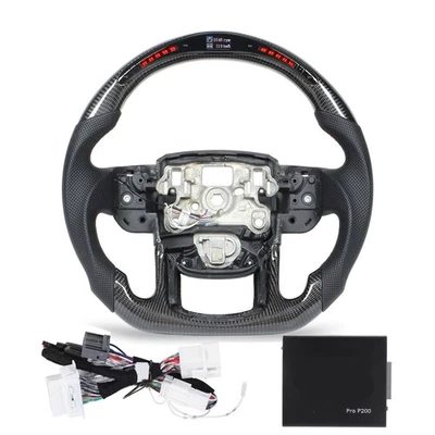 √ LED Shift Lights Carbon Fiber Steering Wheel For Sport - Image 1 of 4