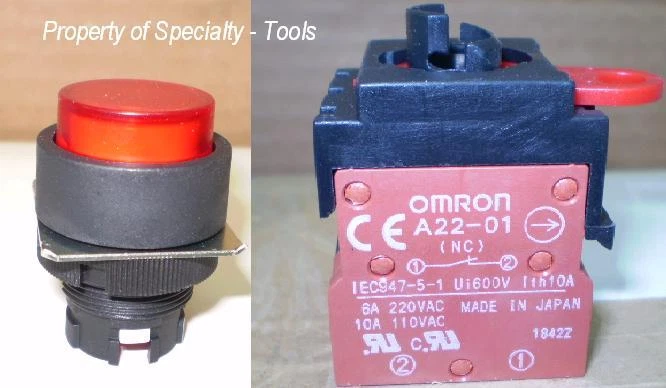 Omron 5PC Rojo 24V LED Iluminado Redondo Pulsador NC Foto 1 de 1