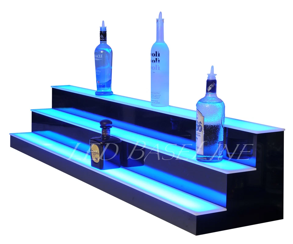 70 Inch 3 Tier LED Liquor Bottle Display Shelf Color Changing Bar Rack - Image 1 of 4