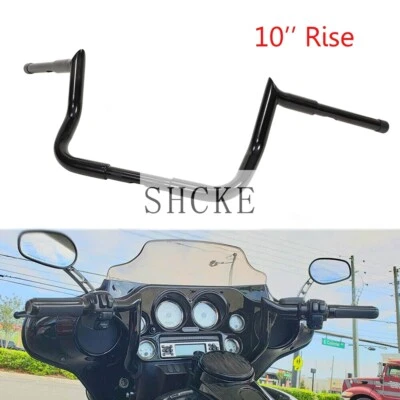 Black 10" New Handlebar For Harley Street Electra Glide Meathook Bars US Stock Foto 1 de 4