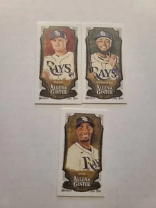 2024 Allen & Ginter Mini Lot of 3 Tampa Bay Rays -Y Diaz -Caminero RC & Mead RC - Picture 1 of 2