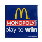 McDonalds Monopoly Pinback 2011 Play to Win 2.5" Square Golden Arches