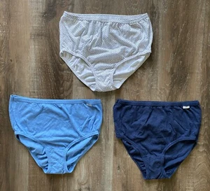 JOCKEY Elance Woman's 3 Pair of Briefs Underwear Panties~Size 8~Blue~NEW - Picture 1 of 14