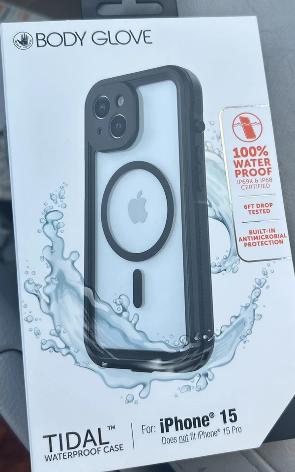 FUNDA IMPERMEABLE BODY GUANTE MAREA Para iPhone 15 PRO MAX. NEGRO/CLARO. 360 PROTECT Foto 1 de 2