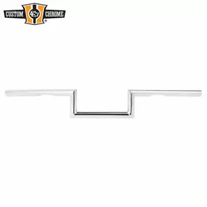 Chrome 1"Wide Style Z-Bar 4"Rise 60's Handlebar W/ Indent Fit For Harley 1"Clamp - Picture 1 of 6