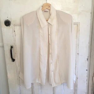 Delis Vintage Shirt Size 3 or 12 Aus Womens Blouse Top Button Up Made in France - Picture 1 of 8